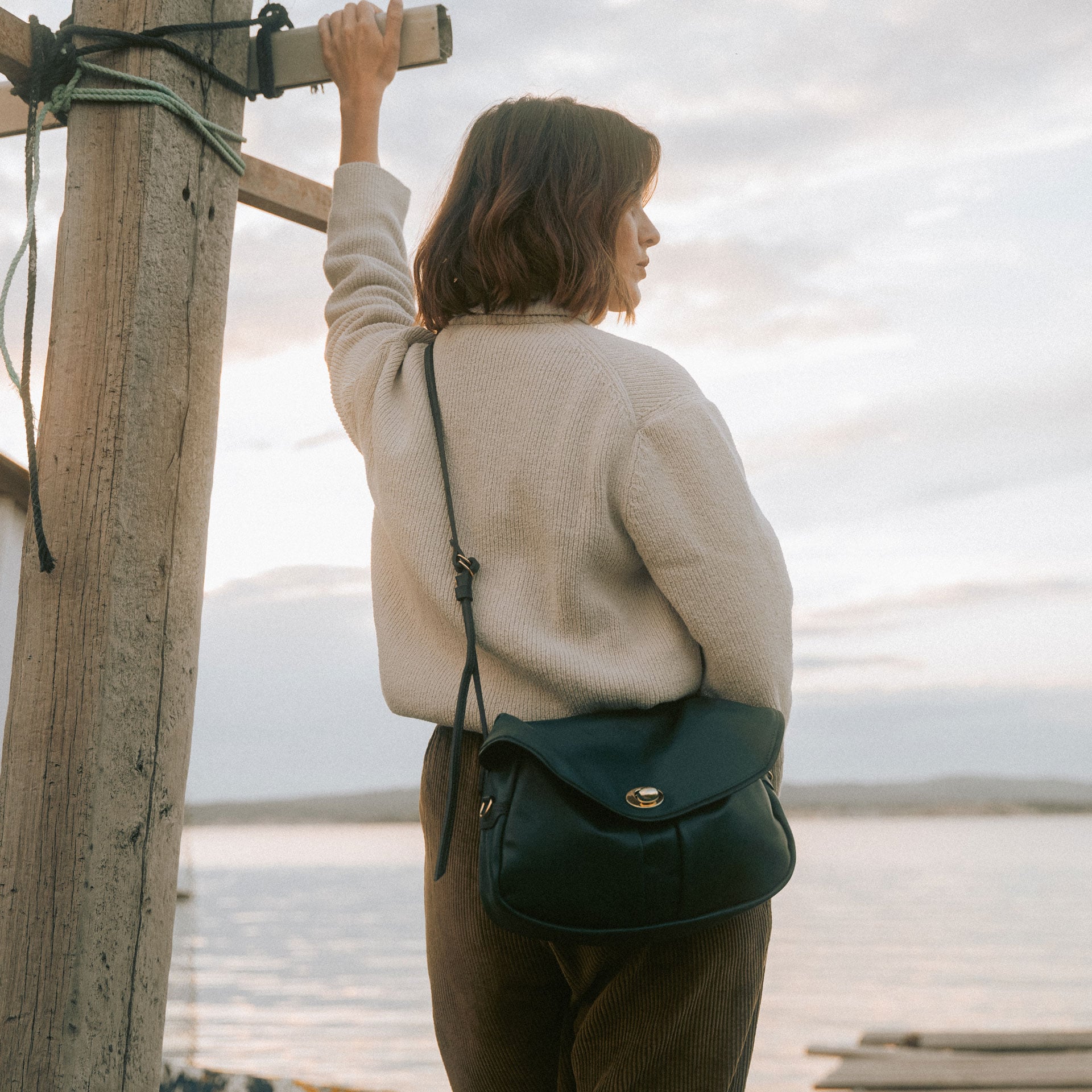 Soft Musette S Janice - Vert serpentine - sac à main femme